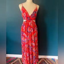 Express | Dresses | Express Floral Maxi Dress With Cutouts Size Small | Poshmark