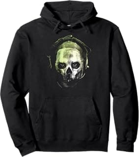 Ghost Skull Portrait Video Game Pullover Hoodie