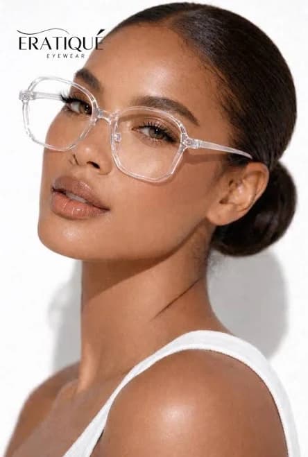 Big Retro Style Clear Frame Blue Light Glasses-Ultra Lightweight RX Ready Frames-60MM Lens