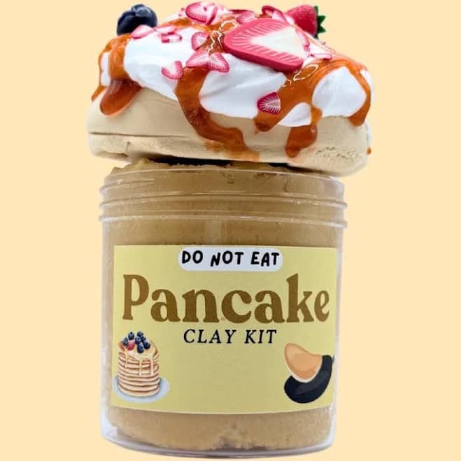 Pancake Clay Slime Kit: Brown Cloud Slime with Vanilla Scent & Syrup