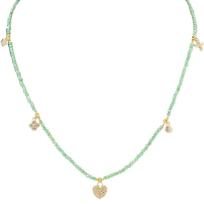 Beaded Choker Necklace with Green Aventurine