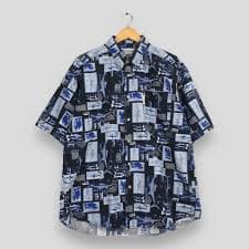 Columbia × Pineapple Connection Vintage Columbia Hawaiian Tuna Fish Overprint Shirt Large | Grailed