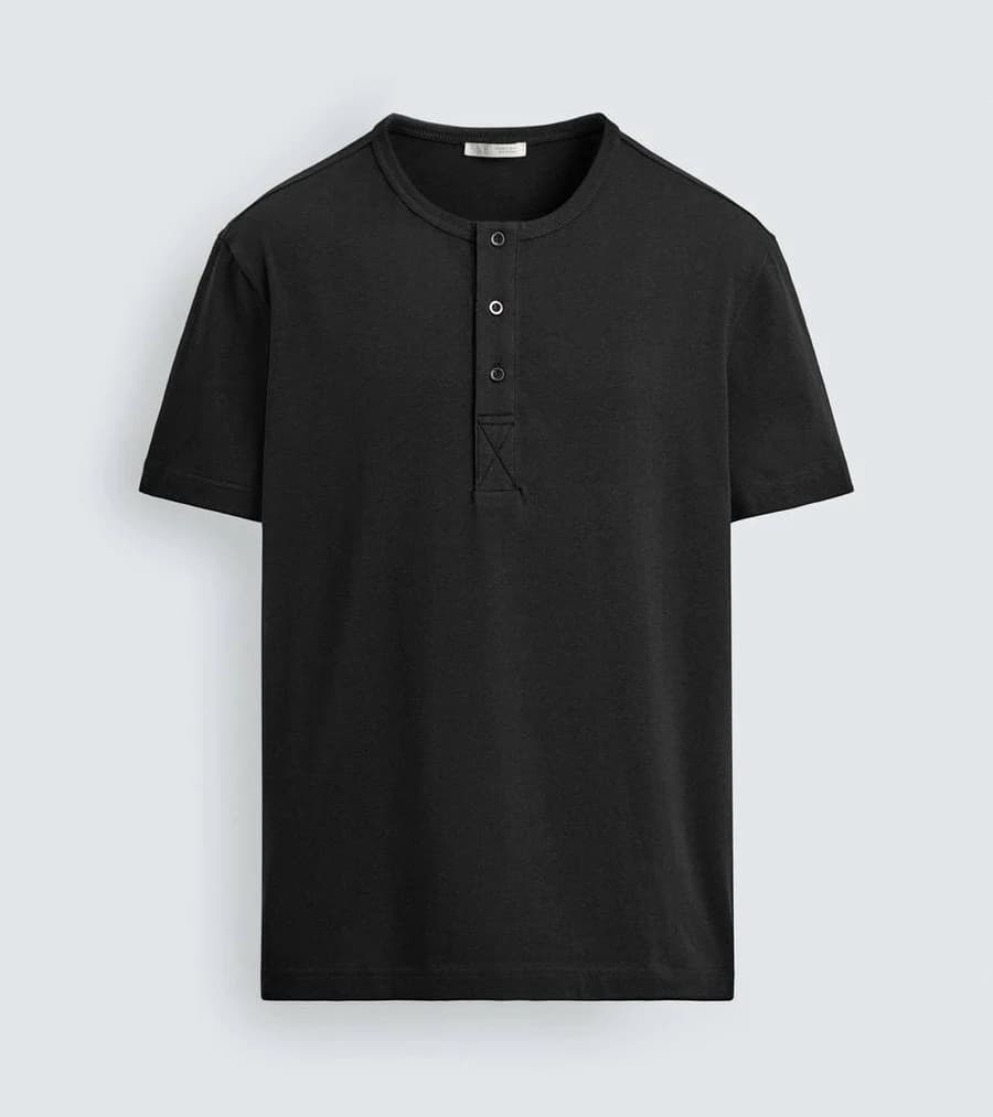 Zara Men's Henley Neck T-Shirt