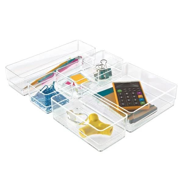 US Acrylic, LLC Clear Plastic Drawer Organizers 6 Piece Set 6031