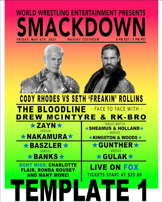 Custom Wwe Live Event 11 X 14 Posters