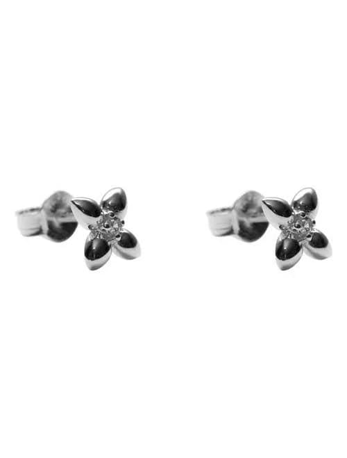 Argento Vivo Sterling Silver Cubic Zirconia Floret Stud Earrings
