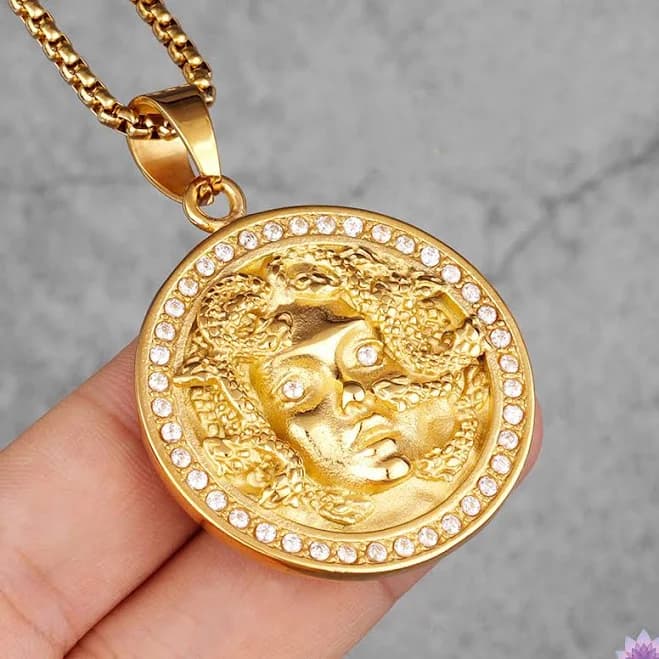 Medusa Greek Mythology Gorgon Protection Pendant Necklace