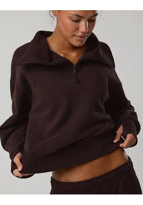 NWT OFFLINE by aerie cloud fleece quarter zip sweatshirt Women's