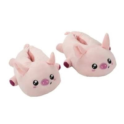 Pig Youth Plush Slippers