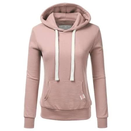 Doublju Women's Basic Lightweight Pullover Hoodie Sweatshirt with Plus