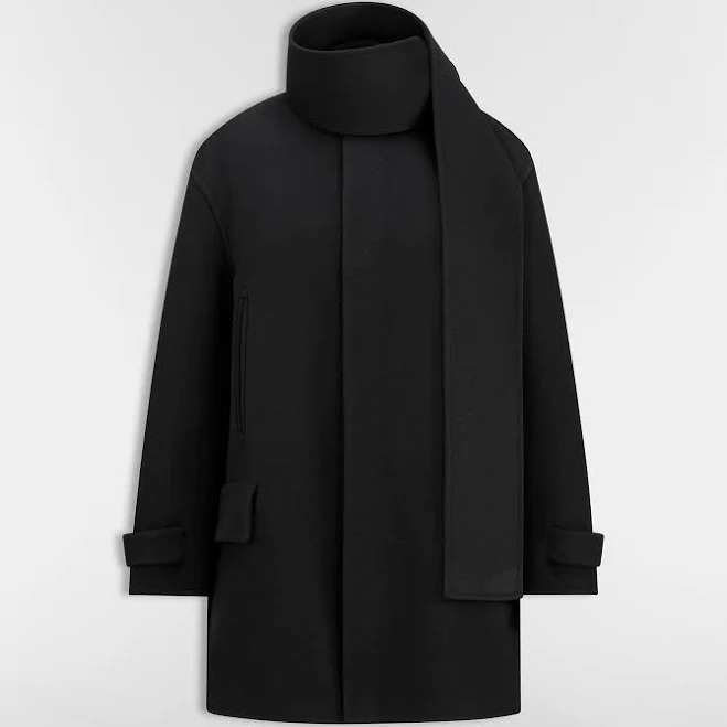 Dior Women's Double-Sided Virgin Wool and Cashmere Coat with Scarf Collar