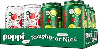 Sparkling Prebiotic Soda Beverage with Apple Cider Vinegar, Seltzer Water and Fruit Juice, Naughty or Nice Variety Pack, 12 Fl Oz, Pack of 12, Packaging May Vary