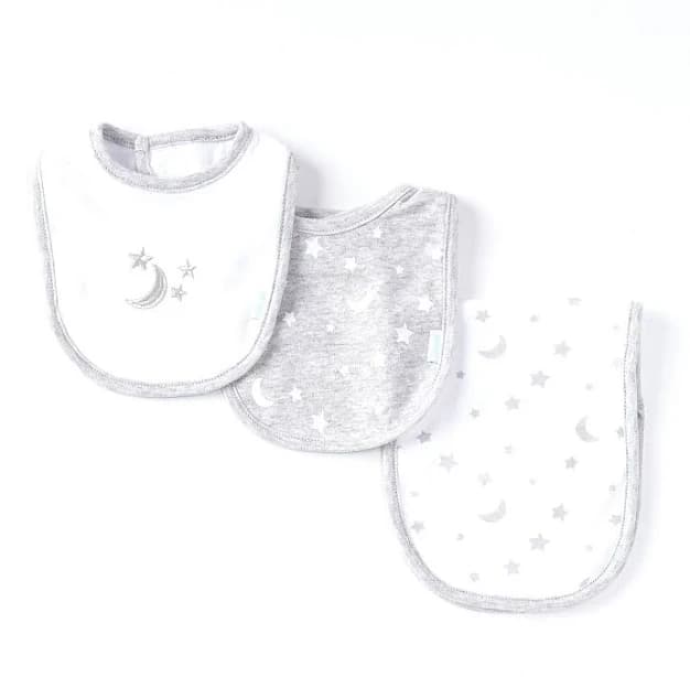 Little Me Moon & Stars Bib & Burp Set