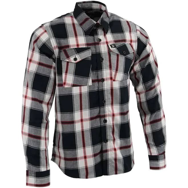 Milwaukee Leather Men's Flannel Plaid Long Sleeve Button Down Shirt