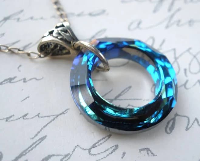 Sterling Silver Crystal Circle Necklace