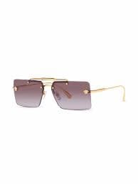 Versace Eyewear logo-plaque Sunglasses | Gold | FARFETCH