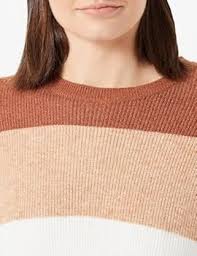 ONLY KNT Noos Women's Onlatia L/S Striped Jumper, Tortoise Shell/Stripes: w. Mel/Indian Tan Mel/Cloud Dancer/Pumice Stone Mel/Indian Tan Mel/Tortoise Shell Mel : Amazon.com.be: Fashion