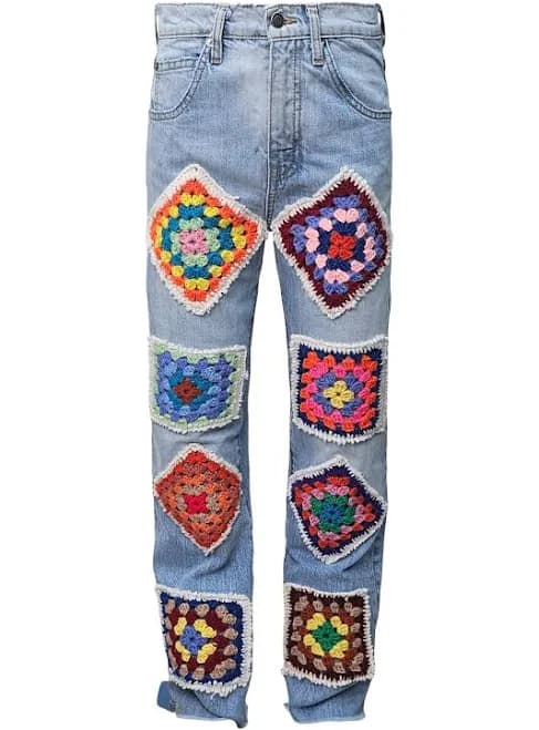 Carrie Crispy Crochet Patch Frayed Crop