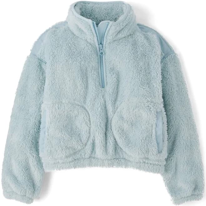 The Children's Place Girls Sherpa Half Zip Pullover