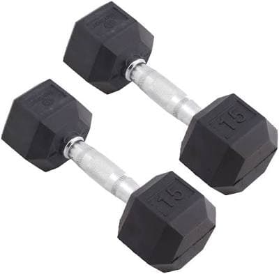 Body Sport Rubber Encased Hex Dumbbell