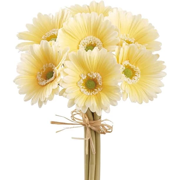 13" Gerbera Daisy Silk Flower Bouquet -Yellow (Pack of 12)