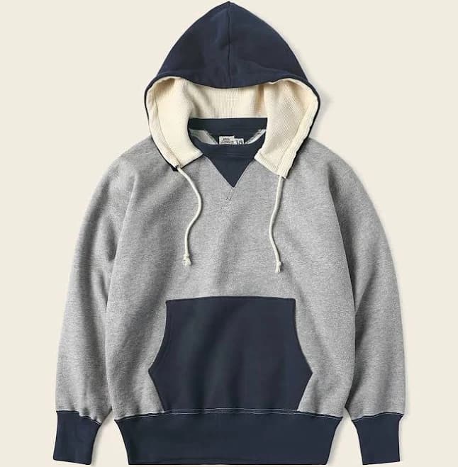 1930s Double V Gusset Hooded Sweatshirt