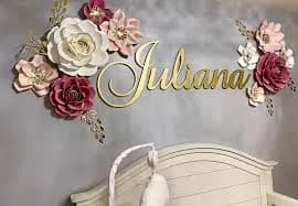 Gold Nursery Name Sign