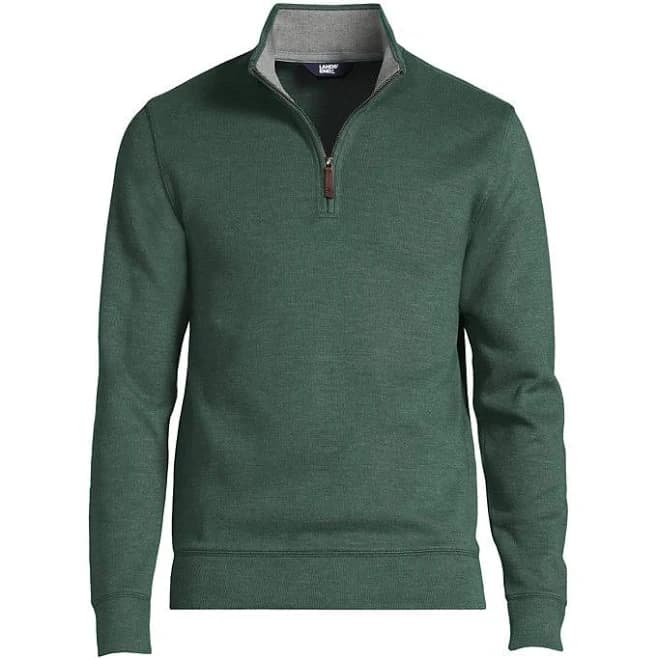 Lands' End Men's Bedford Rib Quarter Zip Sweater
