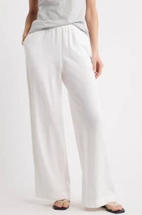 Caslon Wide Leg Linen Blend Pants