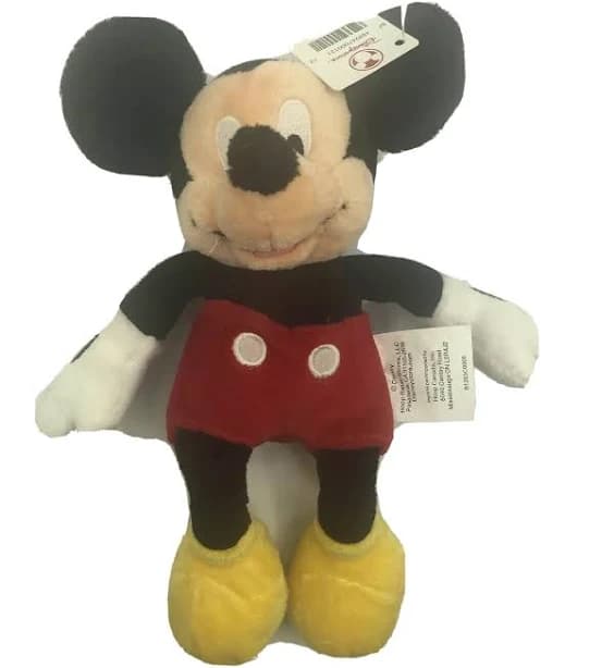 Disney Store Mickey Mouse Plush Toy 9" Classic Red Shorts