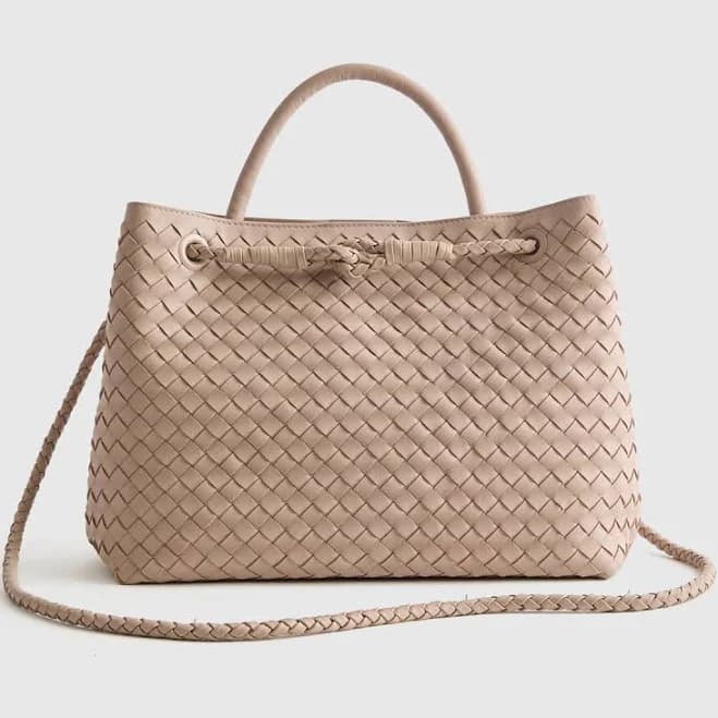 Quince Handwoven Italian Leather Satchel