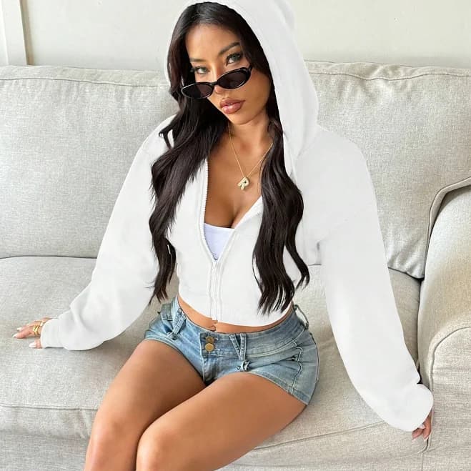 Women's Oversized Y2K Zip-Up Hoodie