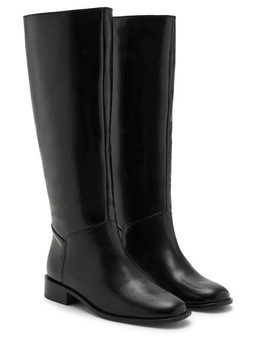 MANGO Women's Leather Knee High Boots