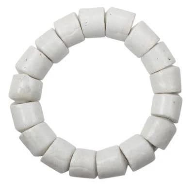 Modern Minimalist Recycled Glass Bead Stretch Bracelet