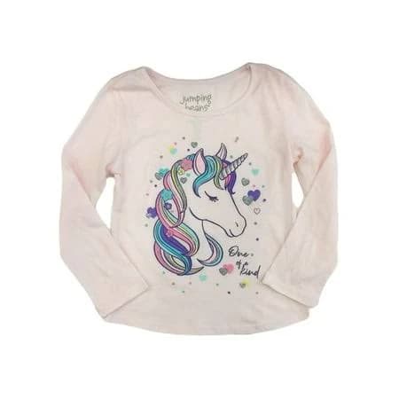 Jumping Beans Toddler Girls Unicorn Glitter Long Sleeve Shirt