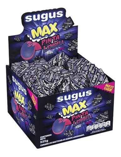 Sugus Max Pinta Lengua Soft Candy Blocks Rebel Blue Berry Flavored Gluten Free 525 G