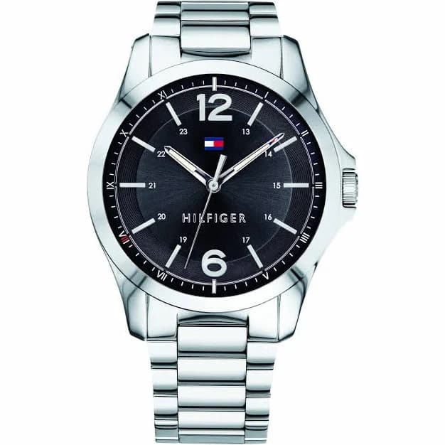 Tommy Hilfiger 1791460 Stainless Mens Steel Black Dial Men`s Watch