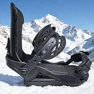 Snowboard Bindings for Men & Women, Ultra-Lightweight All-Mountain & Freestyle Bindings, Universal bindings disc and Hardware for Beginner to Intermediate Black