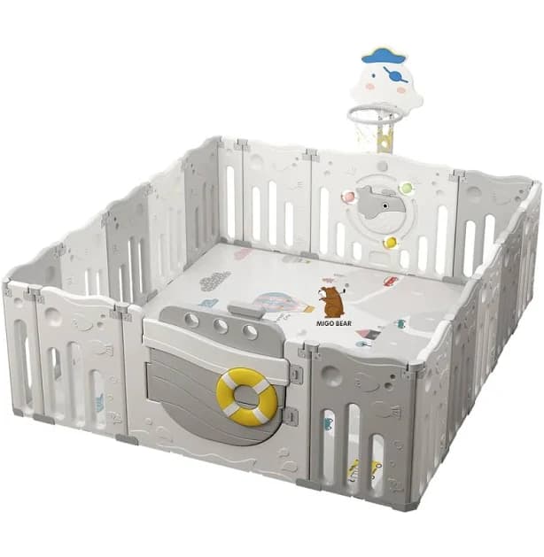 Migo Bear Babys Outdoor Plastic Playpen Slide Play Yard