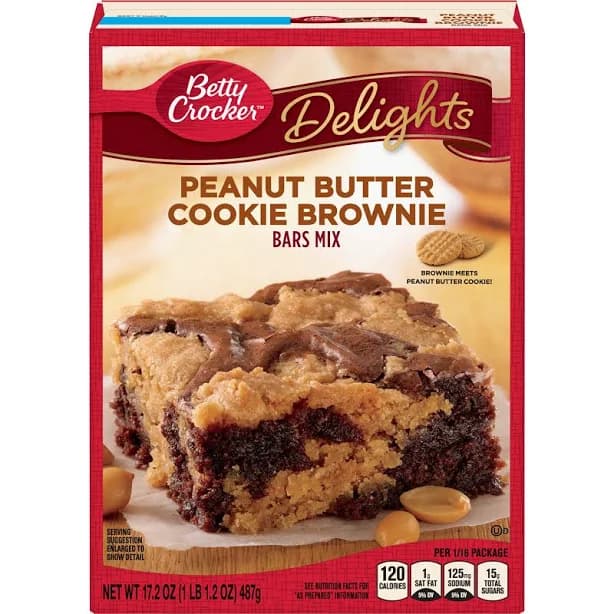 Betty Crocker Delights Peanut Butter Cookie Brownie Bar Mix