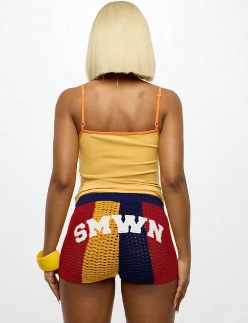 Crochet Knit High Waist Booty Shorts
