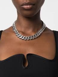 Saint Laurent chain-detail Necklace | Silver | FARFETCH LB
