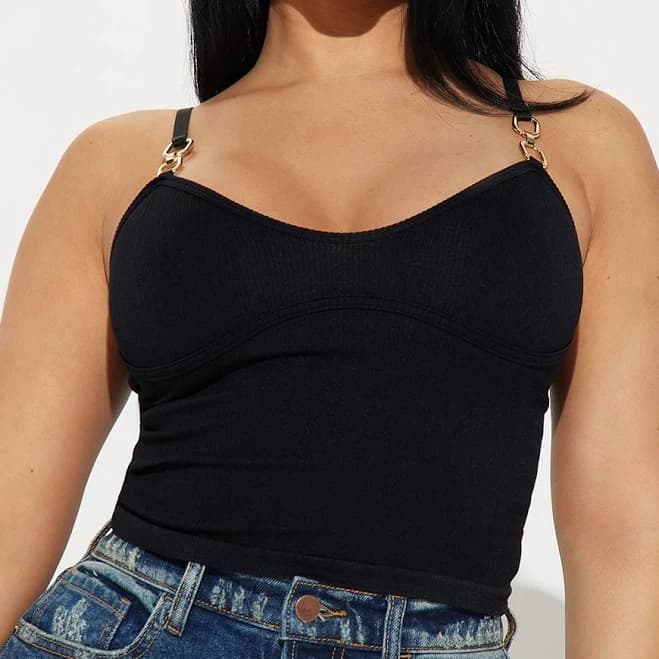 Fashion Nova Sleeveless Sweetheart Cropped Cami