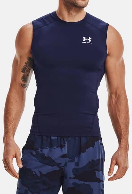 Men's Under Armour Heatgear Sleeveless Compression Shirt 1361522 Navy