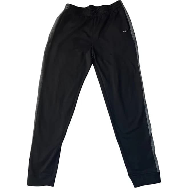 Jogger Track Pants Black W/ Grey Side Panels Athletic Fit Streetwear