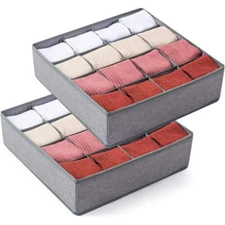 Rebrilliant 2 Pack Socks Underwear Drawer Organizer Divider