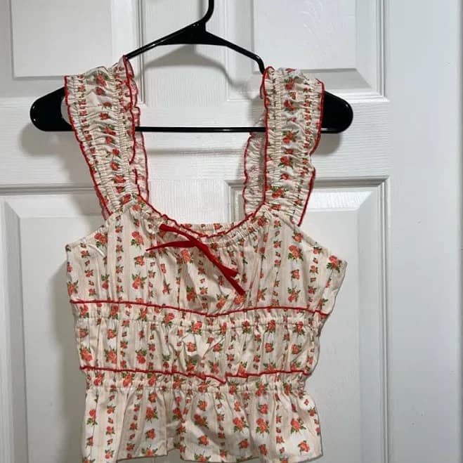 Floral Ruffle Tank Top