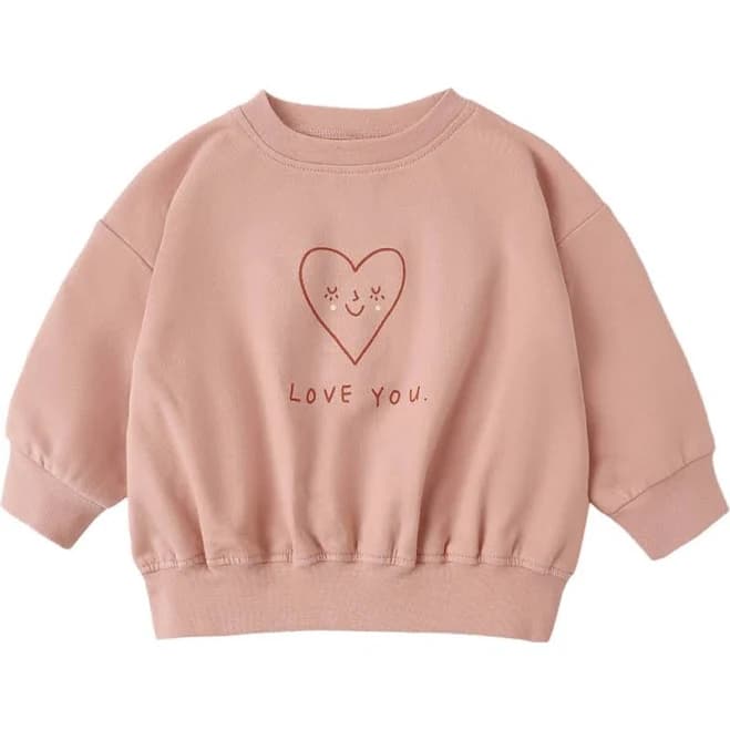 Quincy Mae Baby Heart Cotton Sweatshirt