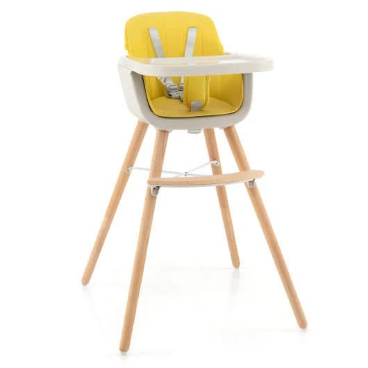 Costway 3-in-1 Convertible Wooden High Chair