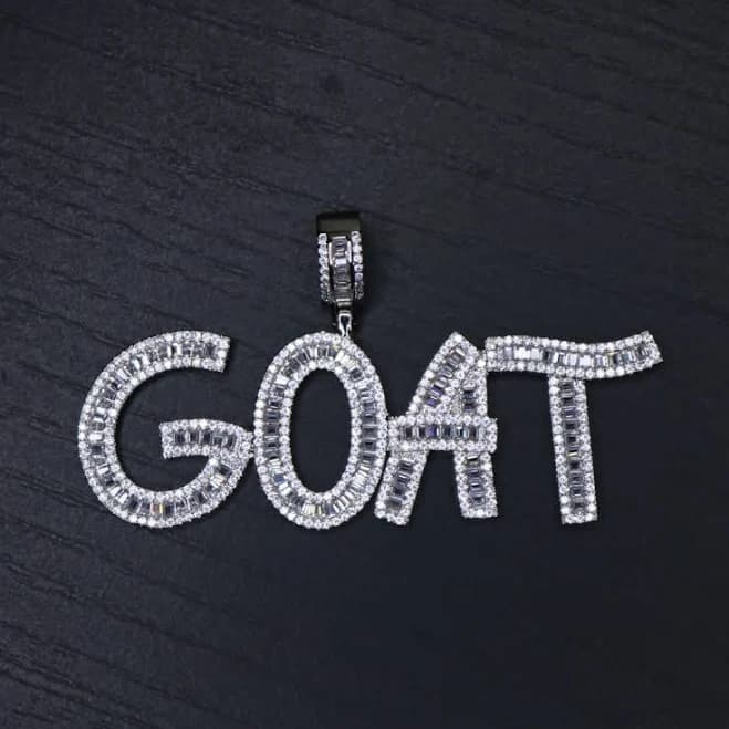 Custom Iced Out Baguette Letter Pendant Gold